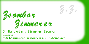 zsombor zimmerer business card